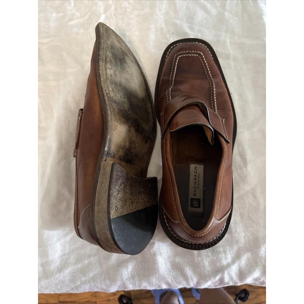 Bachrach Men's‎ Brown Leather Penny Loafers 93794, Size 9 Made in Italy - Picture 5 of 5